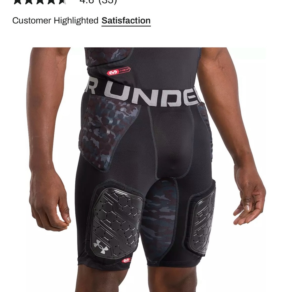 Under Armour Black Camo Padded Shorts, this item is typically worn as a girdle